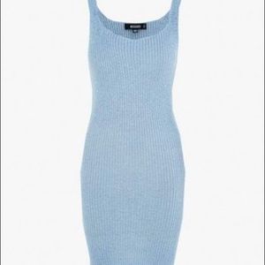 Missguided Blue Knit Cami Mini Dress